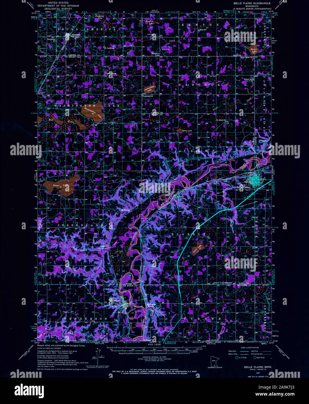 Belle plaine minnesota map hires stock photography and images Alamy