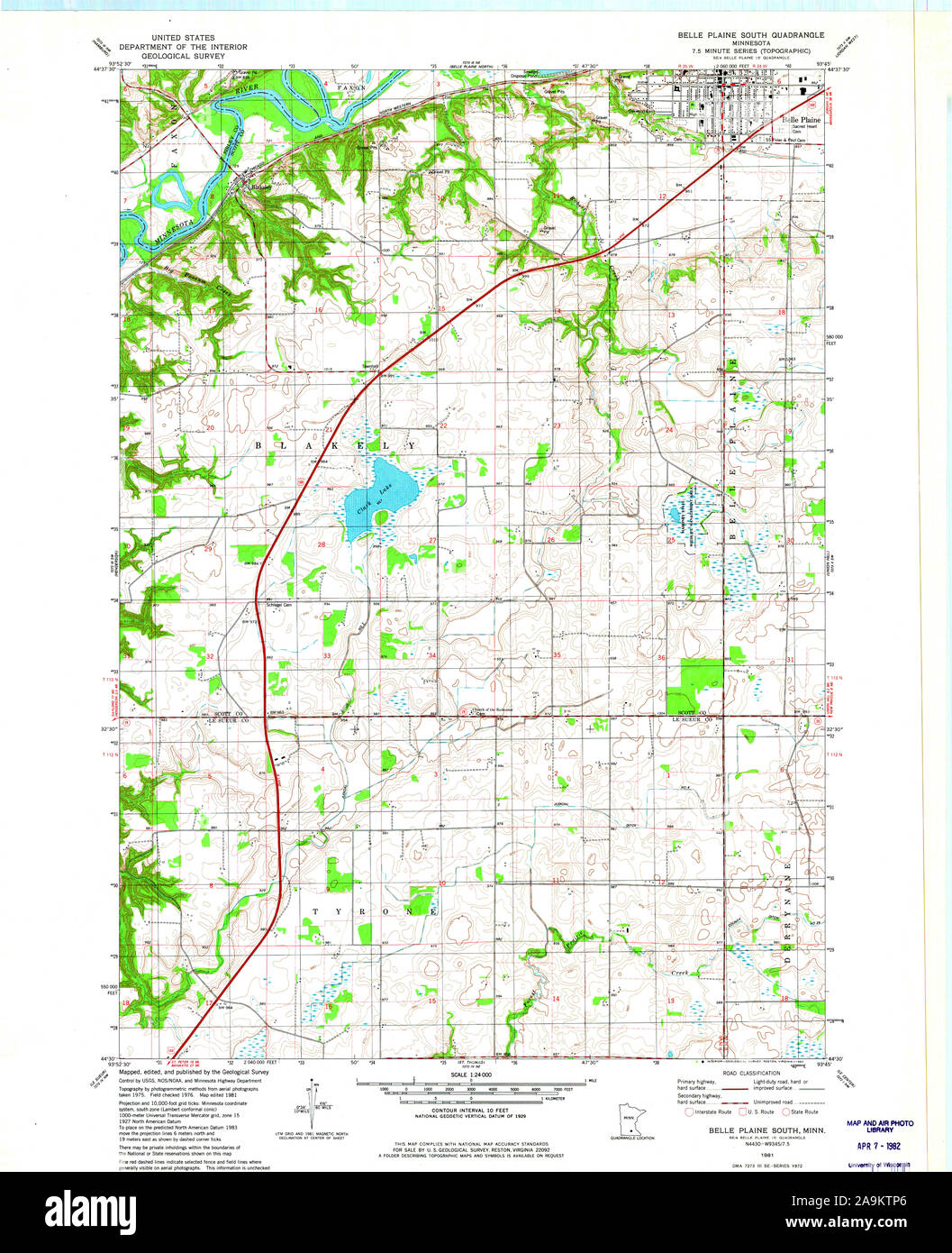 Map of belle plaine hires stock photography and images Alamy