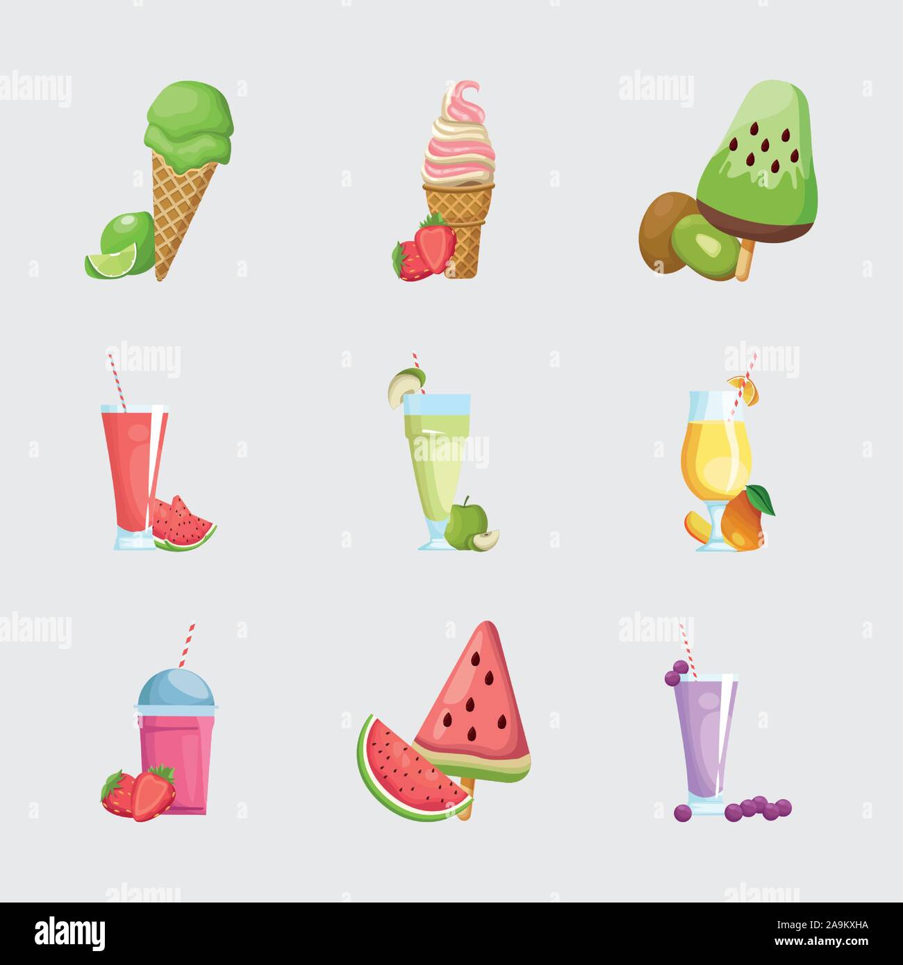 Isolated fruits icon set vector design Stock Vector Image & Art - Alamy