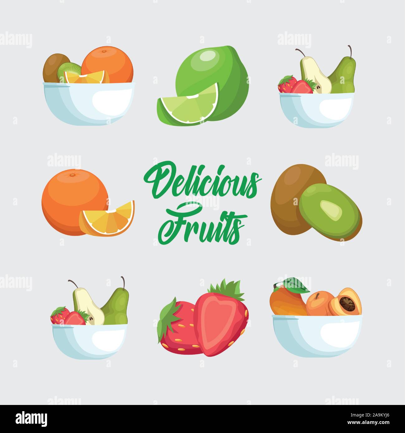 Isolated fruits icon set vector design Stock Vector Image & Art - Alamy