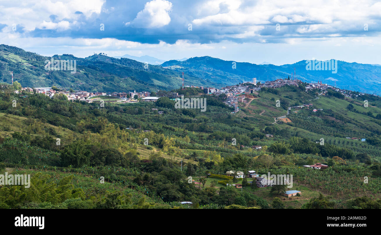 Anserma Caldas, a beautiful Colombian town. Stock Photo
