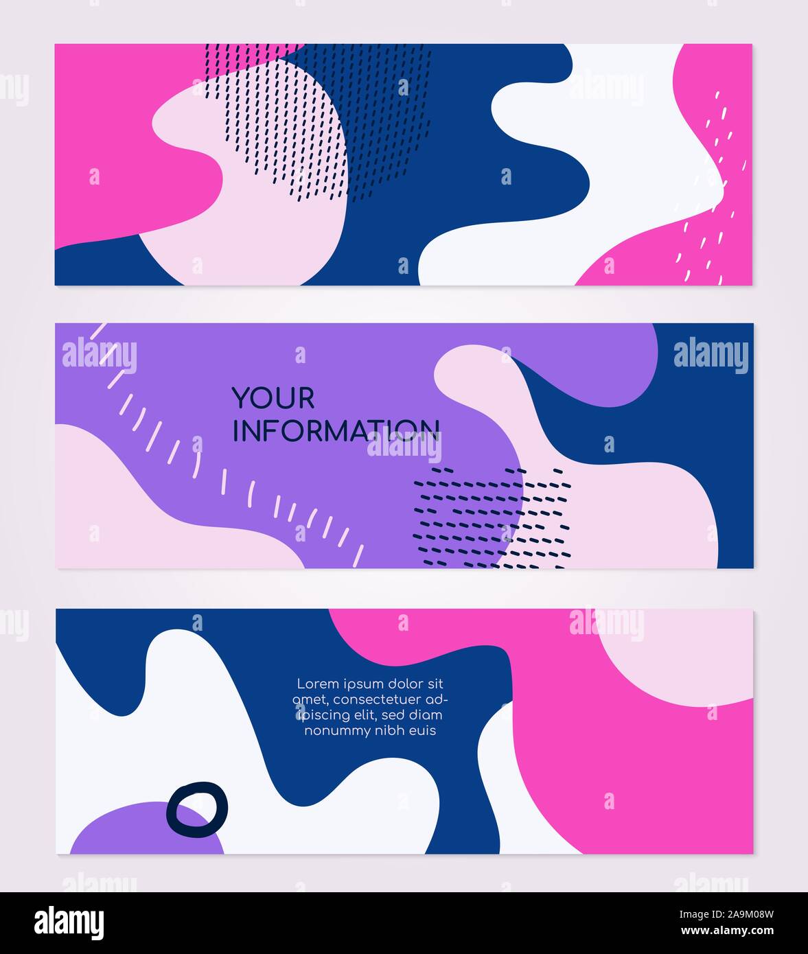 Abstract compositions - set of modern horizontal banners Stock Vector