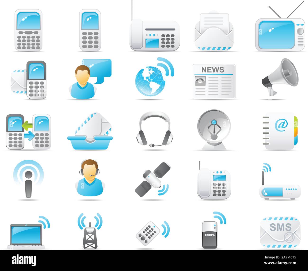 Nouve vector icons. Wireless and communication technology icon graphics ...