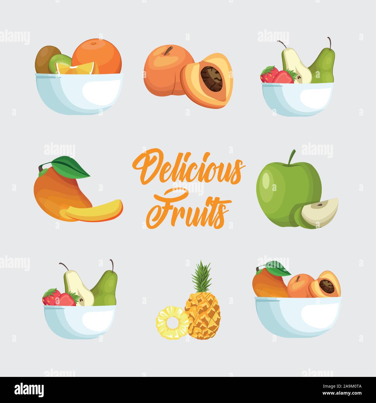 Isolated fruits icon set vector design Stock Vector Image & Art - Alamy