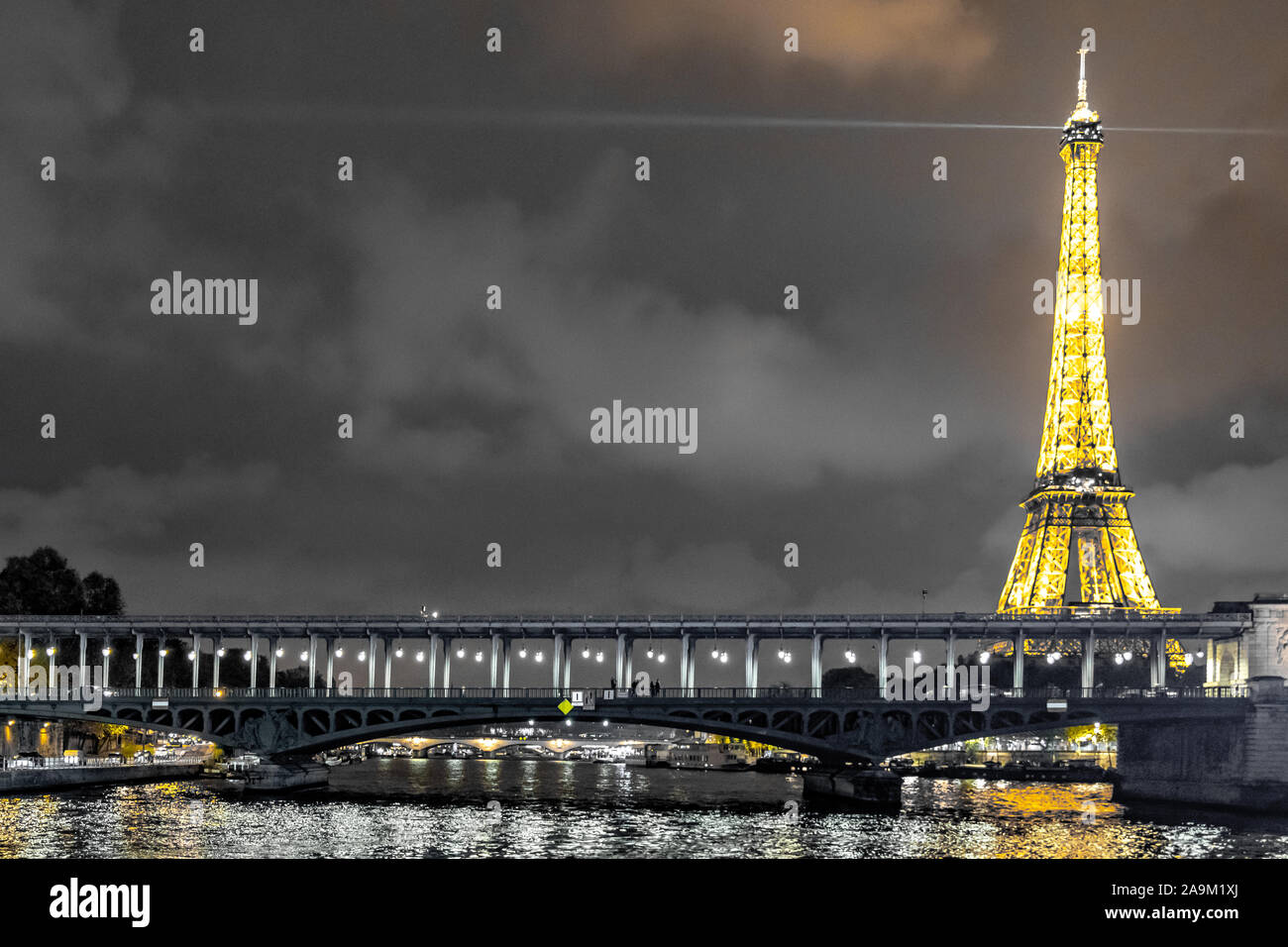 The Eiffel tower at night, Paris, France Stock Photo - Alamy