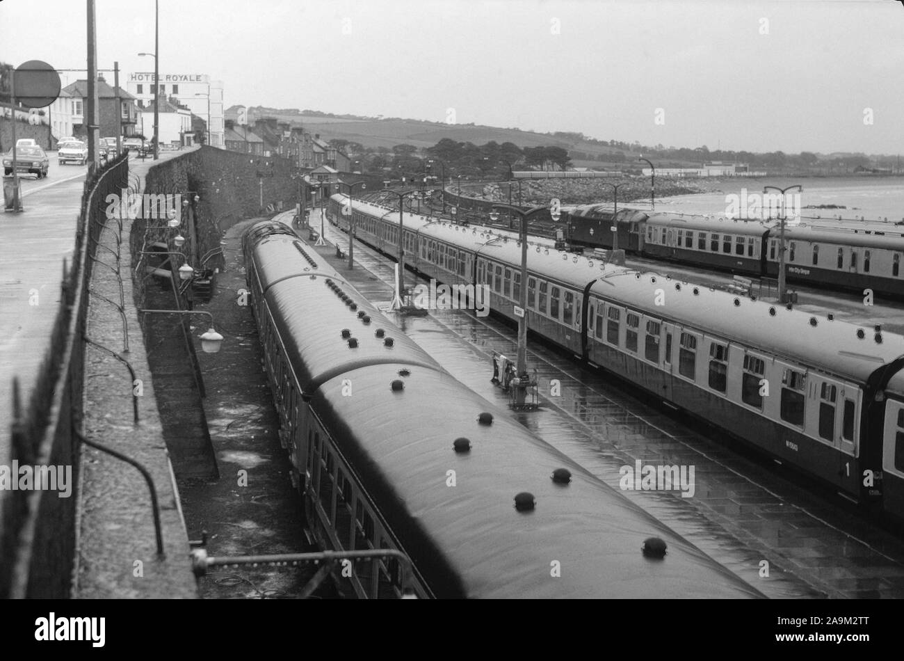 1970's British Railways trains at Penzance station, South West England, UK Stock Photo