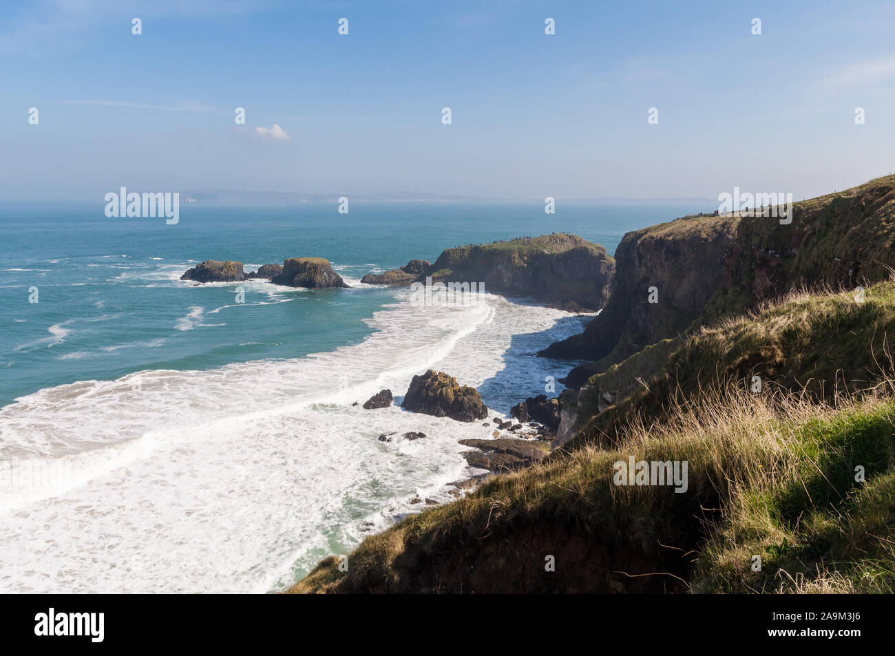 View of cliffs on Causeway coastal route,County Antrim, Northern Ireland Stock Photo