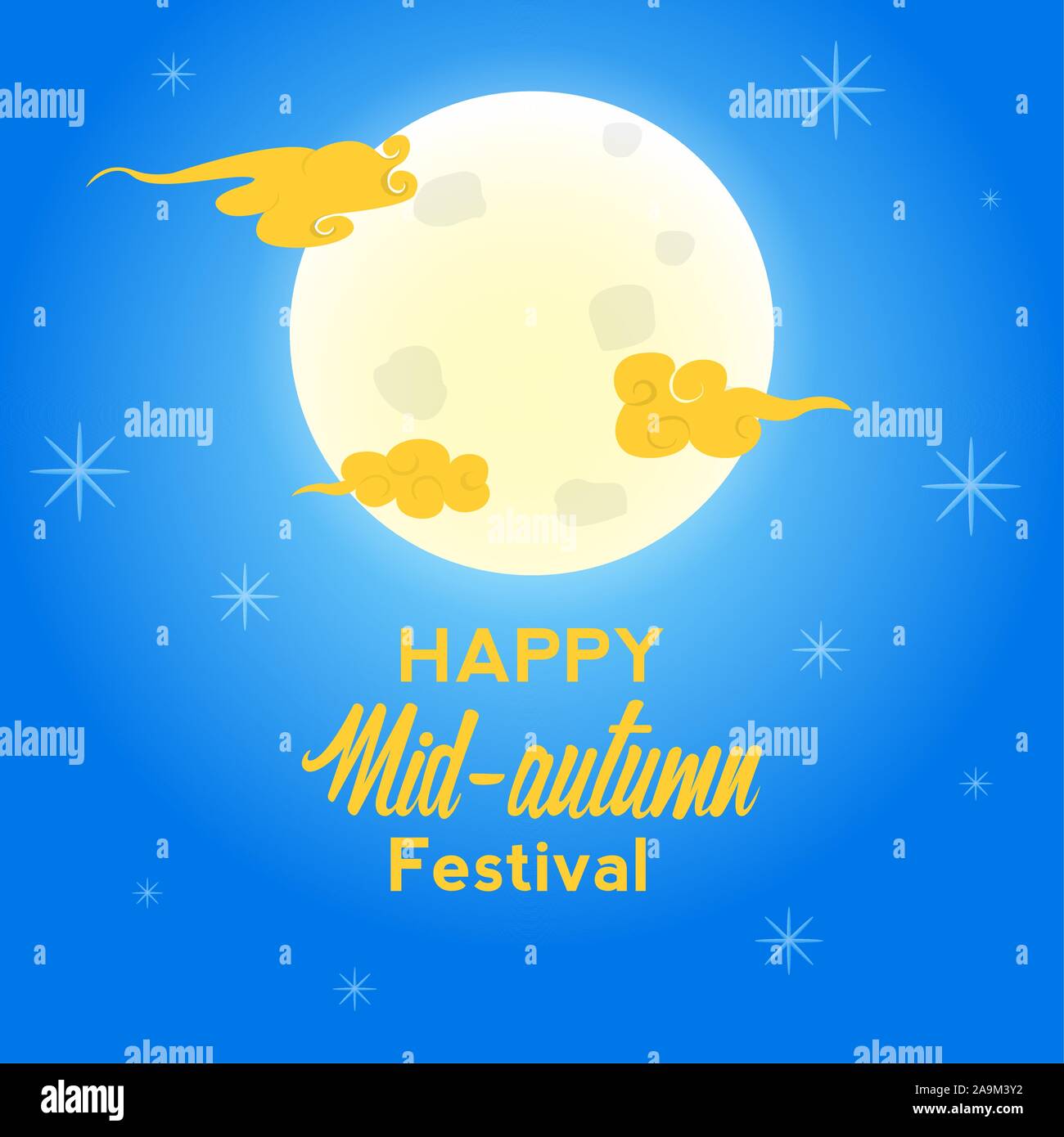Mid autumn festival colored poster - Vector illustration Stock Vector ...