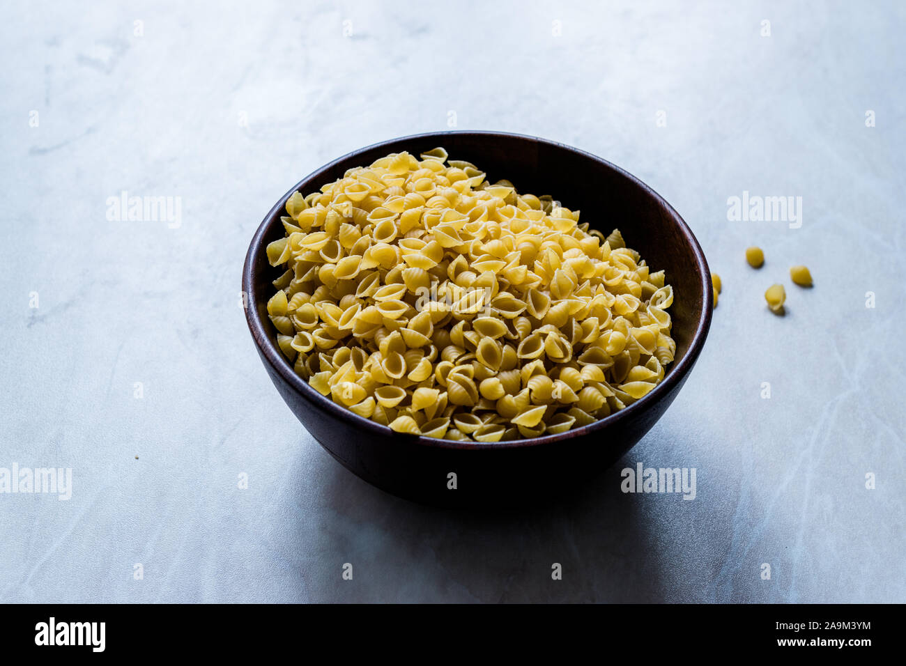 Italian Raw Pasta Shells Conchiglie / Conchiglioni in Wooden Bowl ...