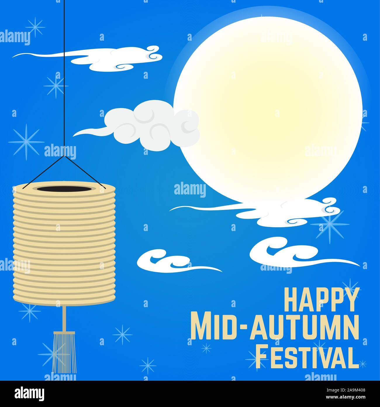 Mid autumn festival colored poster - Vector illustration Stock Vector ...