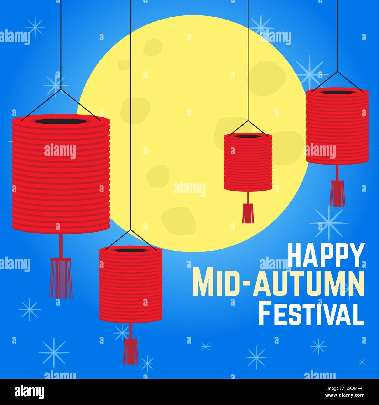 Mid autumn festival colored poster - Vector illustration Stock Vector ...