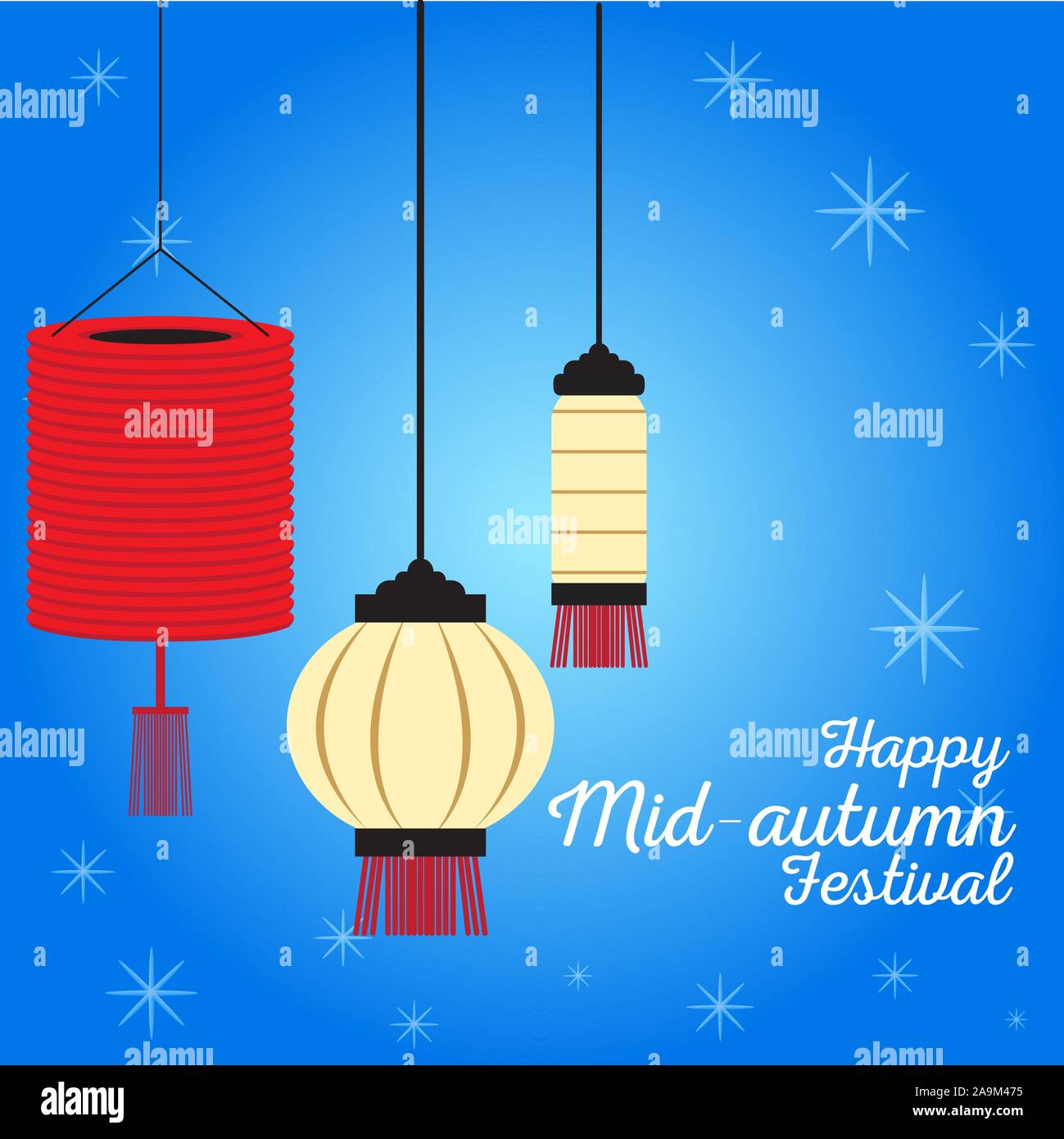 Mid autumn festival colored poster - Vector illustration Stock Vector ...