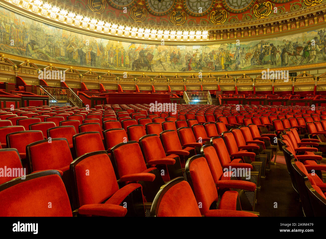 The concert hall at the Bucharest Athenaeum Stock Photo