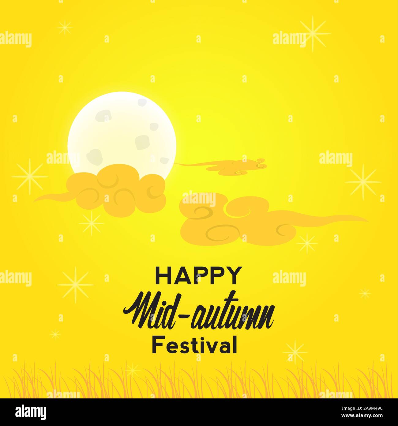 Mid autumn festival colored poster - Vector illustration Stock Vector ...