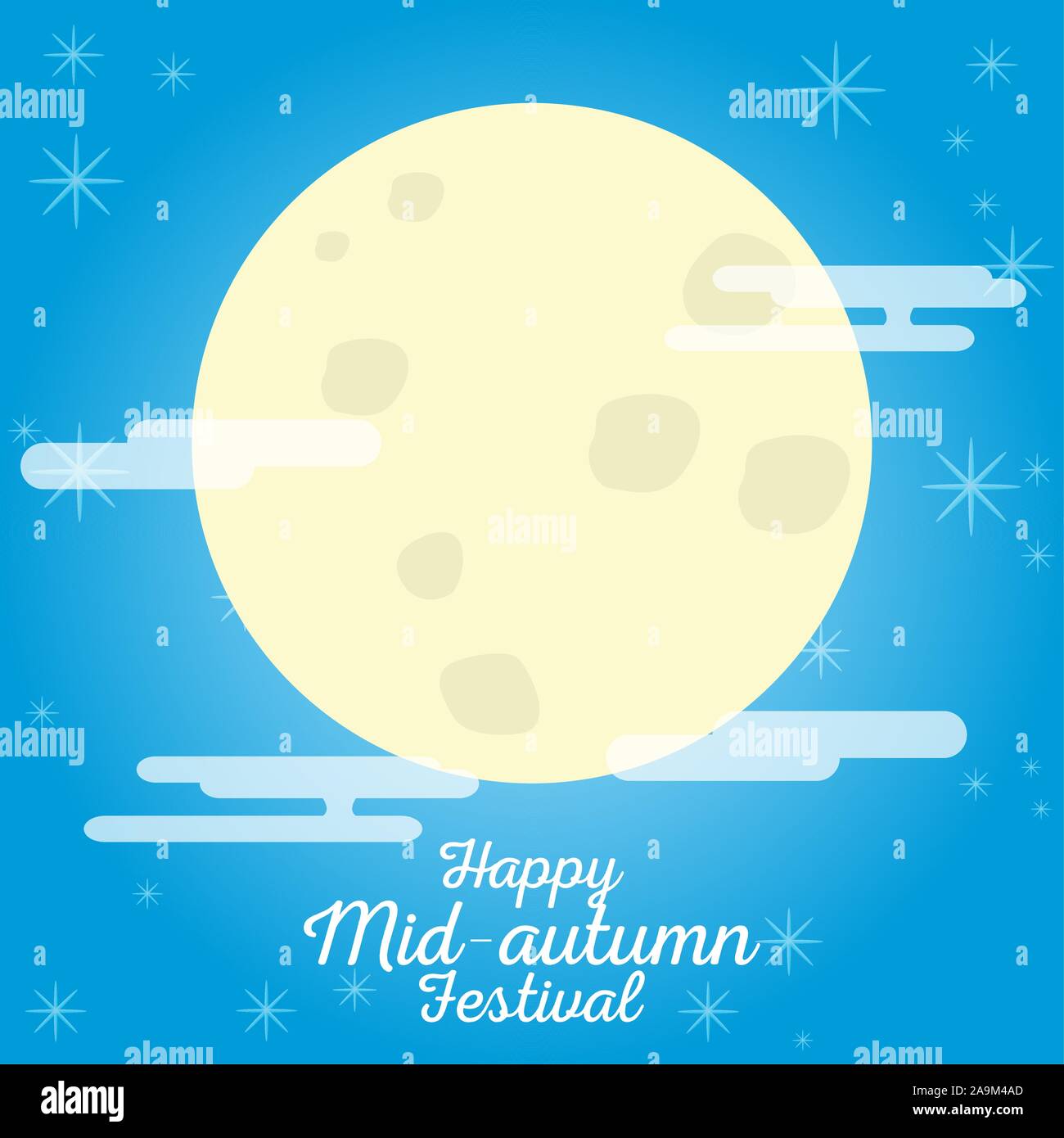 Mid autumn festival colored poster - Vector illustration Stock Vector ...