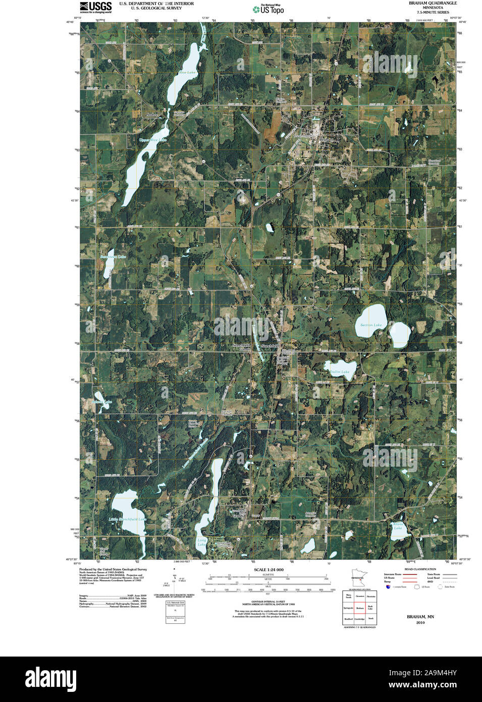 Map of braham minnesota Cut Out Stock Images & Pictures Alamy