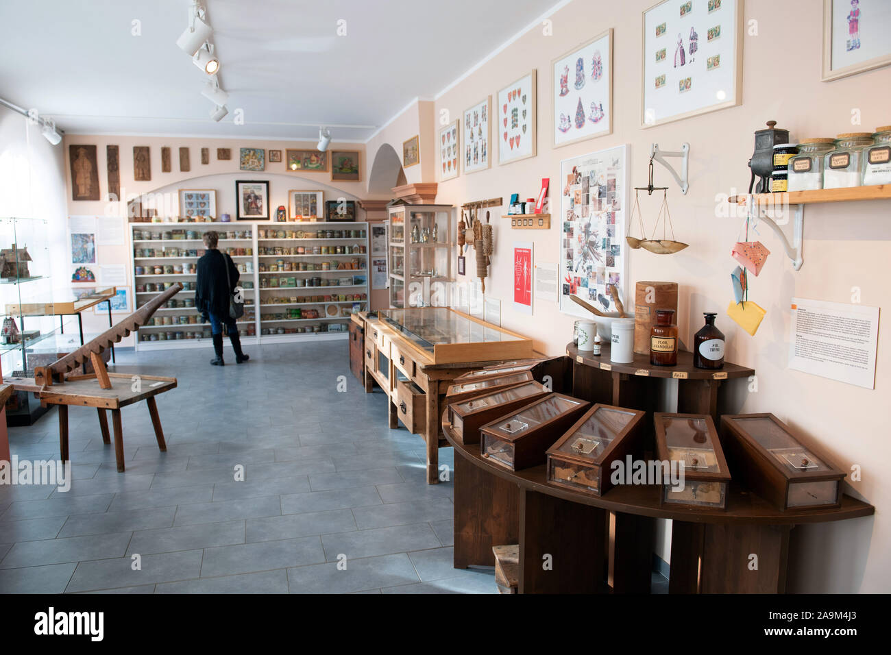 Pulsnitz, Germany. 01st Nov, 2019. A visitor stands in an exhibition