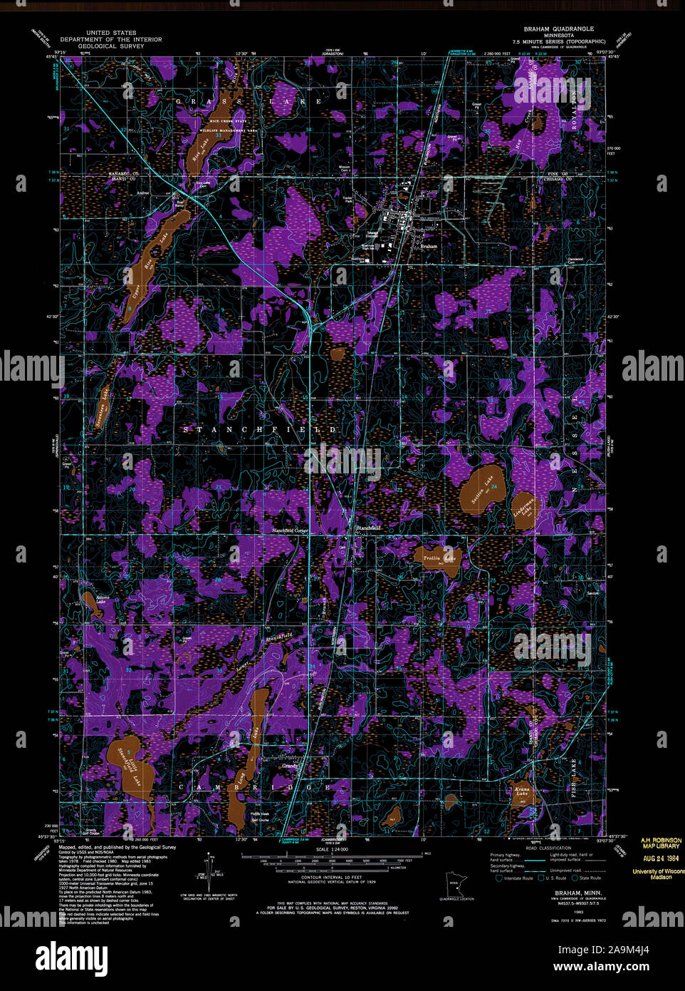 Braham minnesota map hires stock photography and images Alamy