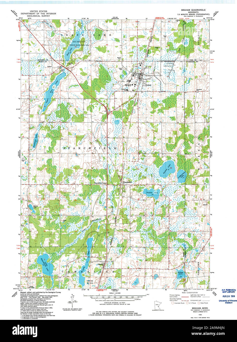 Braham minnesota map hires stock photography and images Alamy