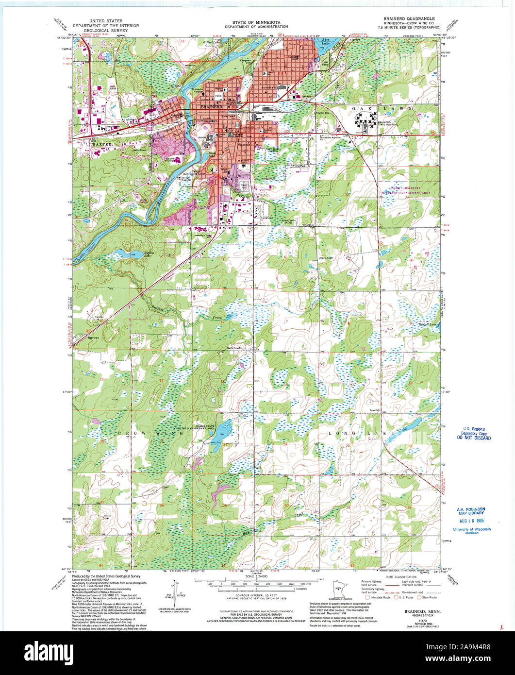 Brainerd map hi-res stock photography and images - Alamy