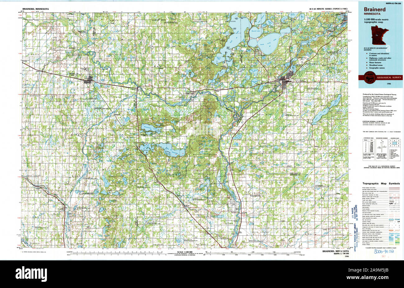 Brainerd map hi-res stock photography and images - Alamy