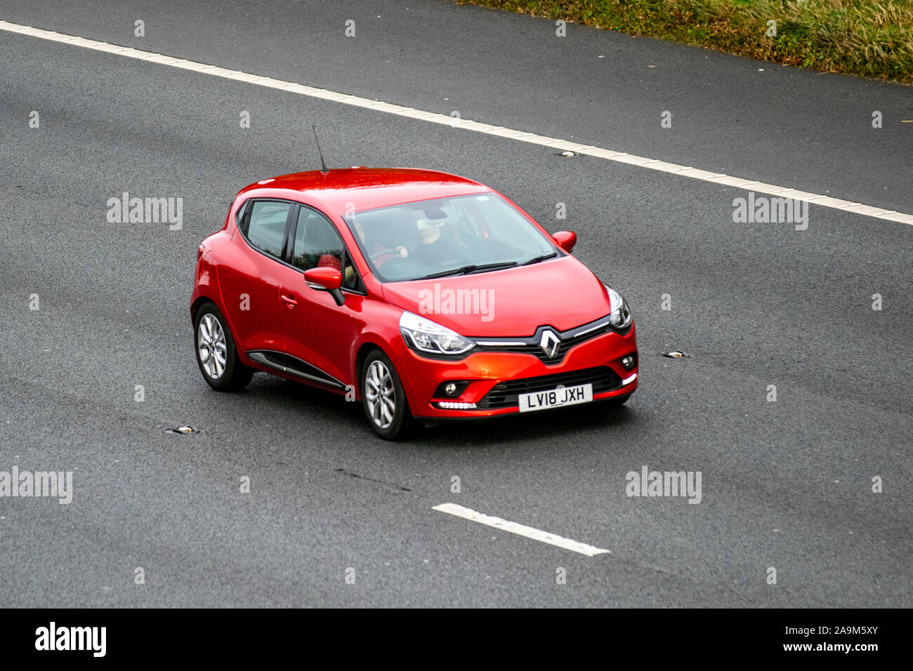 2018 Red Renault Clio Dynamique Nav Tce Uk Vehicular Traffic