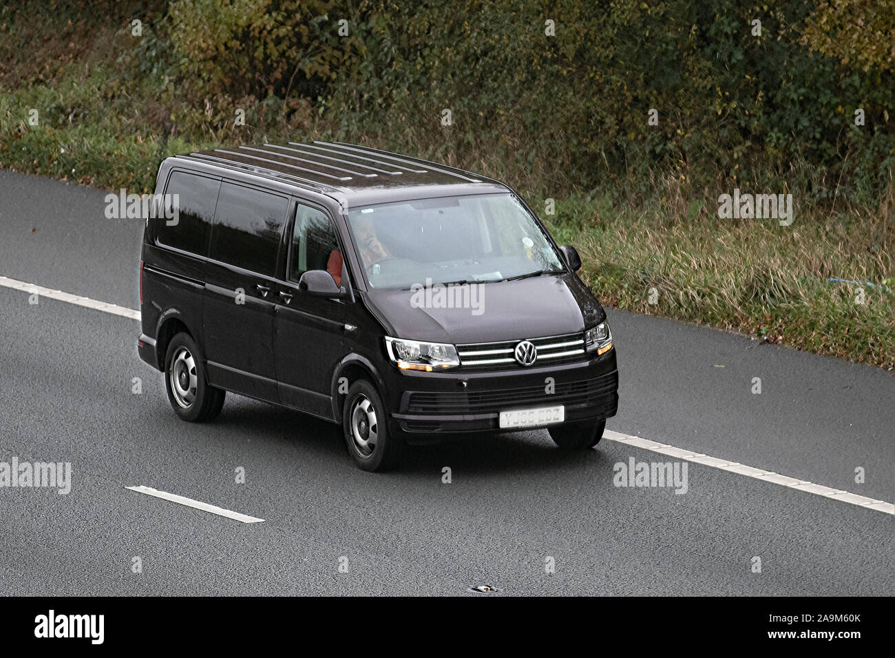 Vw Black Transporter Uk Vehicular Traffic Transport Modern