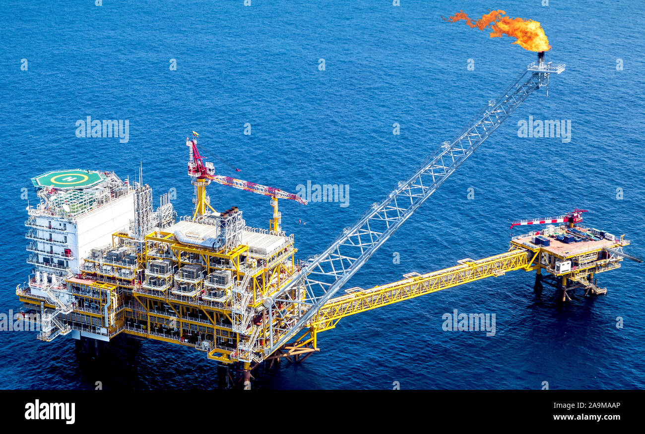 Large offshore drilling rig Stock Photo