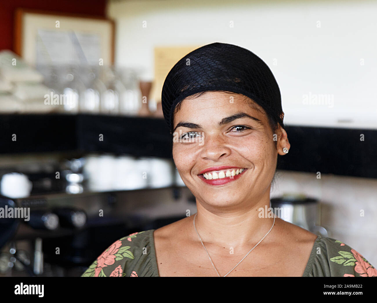 waitress , las terrazas - artemisa - cuba Stock Photo