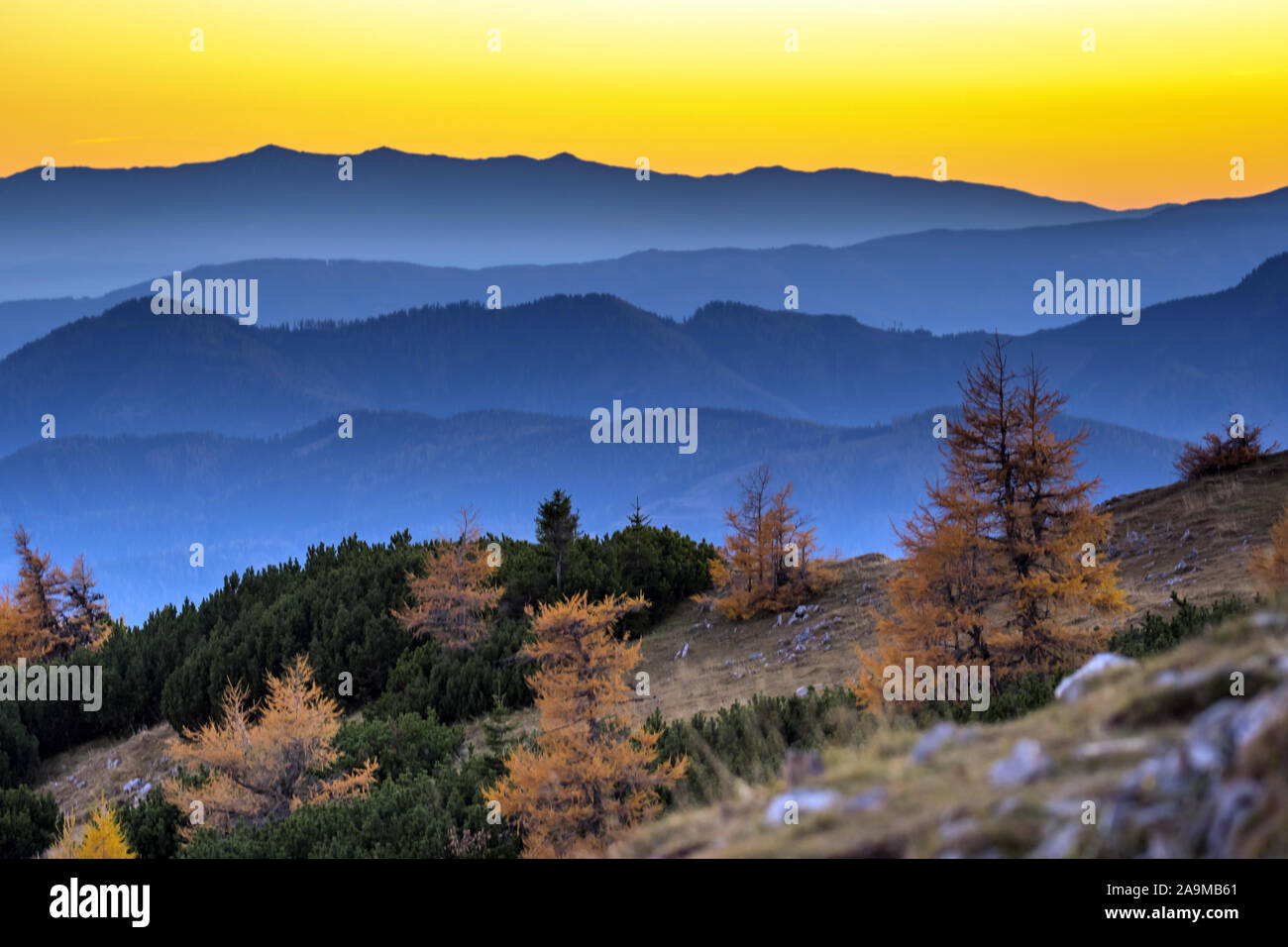 Abenstimmung im Hochschwab, Österreich, Stock Photo