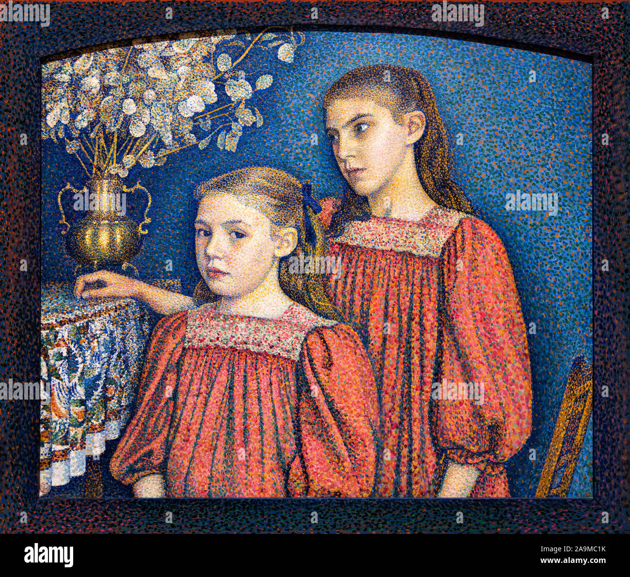 The Two Sisters or The Serruys Sisters by Georges Lemmen (1865-1916), oil on canvas, 1894 Stock Photo
