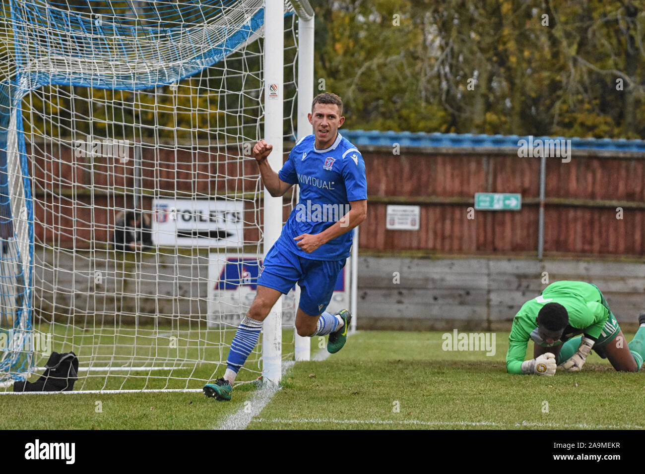 Swindon Supermarine Fc Wilts UK 16th Nov 2019 Harry Williams scores the opening goal on the 28th minute against Hendon Fc final score 2-0 Supermarine Stock Photo