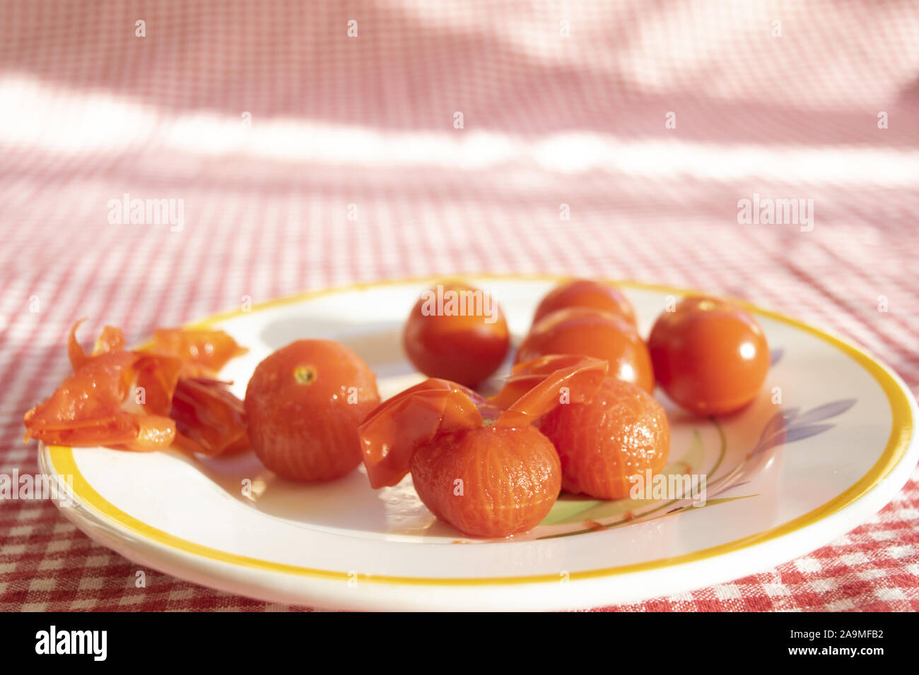 homemade peeled cherry tomatoes Stock Photo Alamy