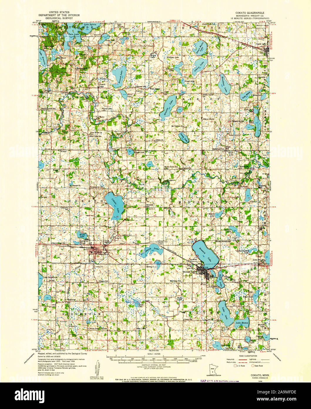 Map of cokato hires stock photography and images Alamy