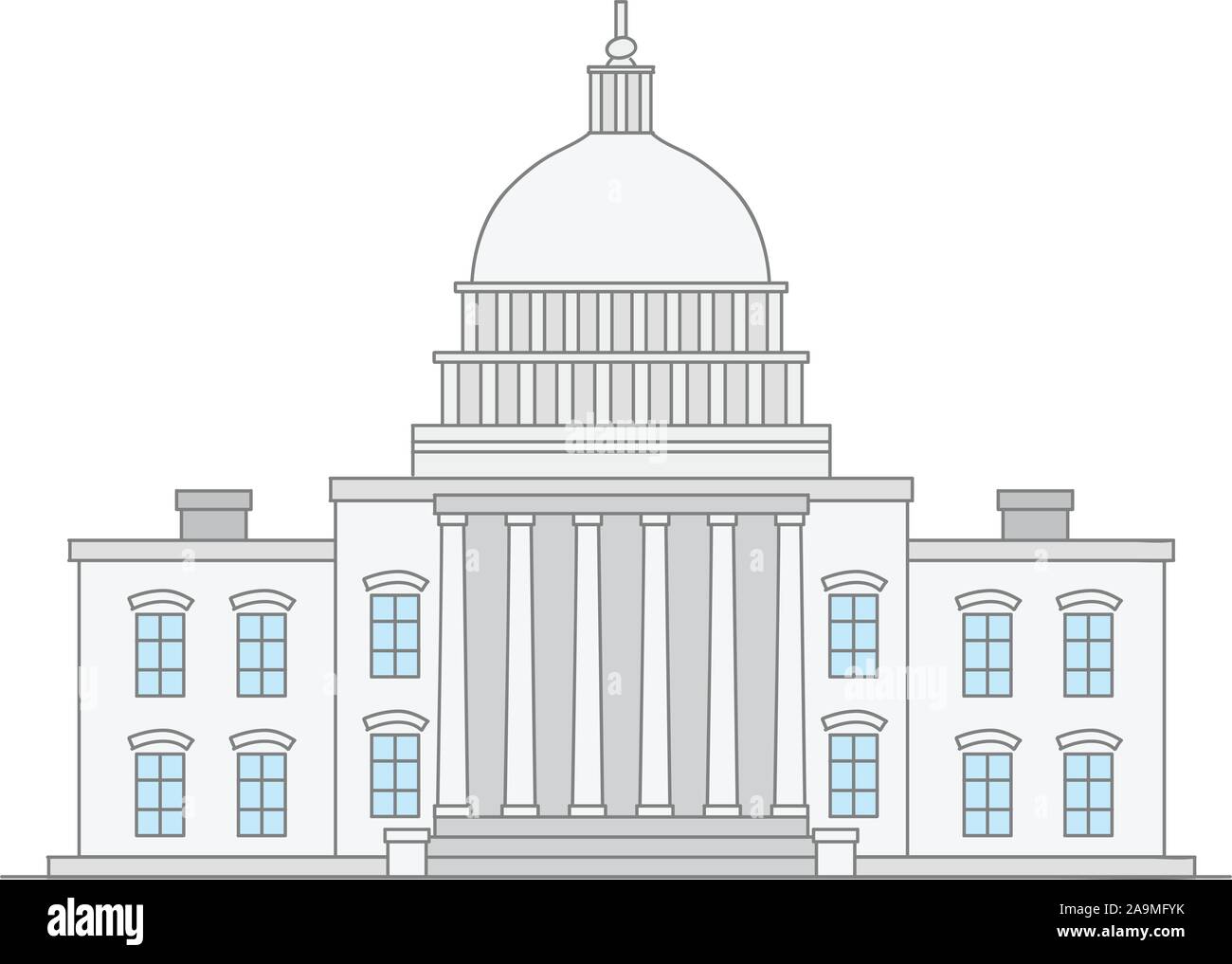 Doodle illustration of United States Capitol building Stock Vector