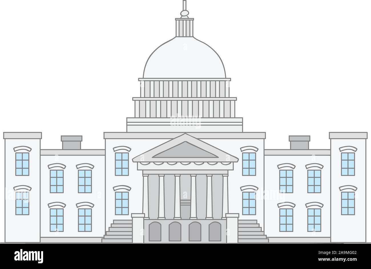 Doodle illustration of United States Capitol Building Stock Vector