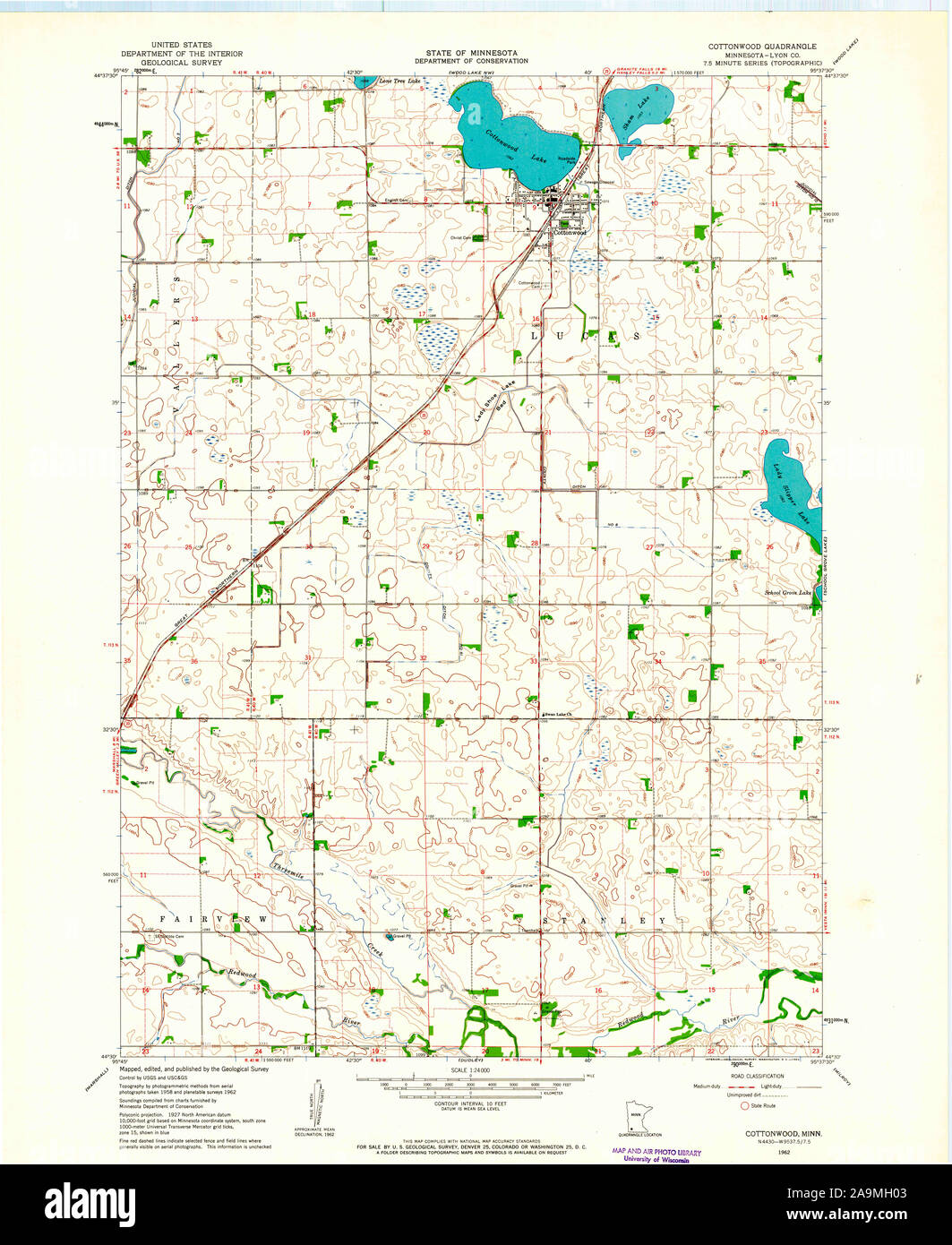 Map of cottonwood minnesota hires stock photography and images Alamy