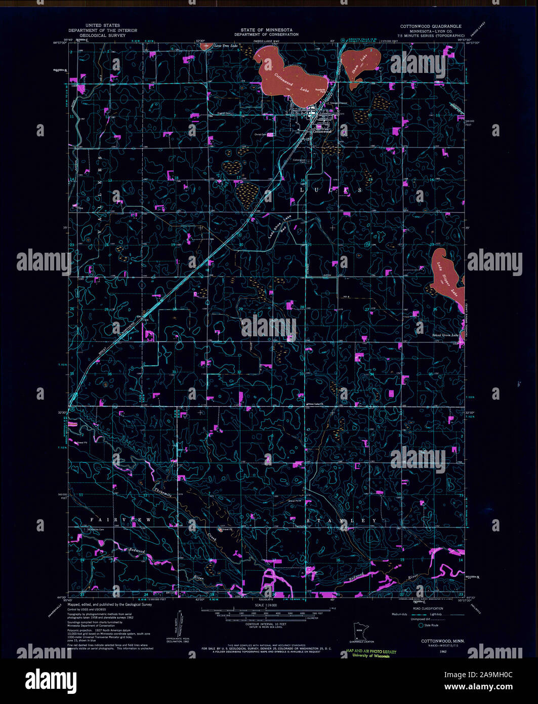Map of cottonwood minnesota hires stock photography and images Alamy