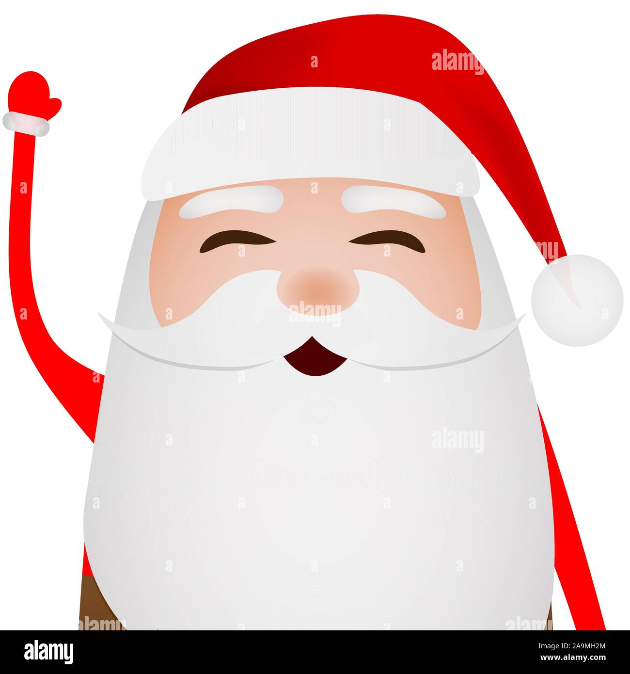 Cartoon funny santa claus waving hand isolated on white Stock Vector ...