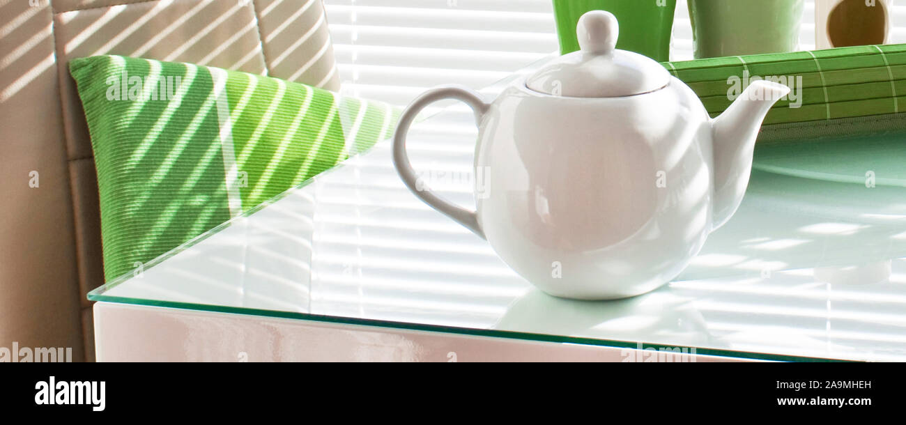 Tea time concept as background banner Stock Photo - Alamy
