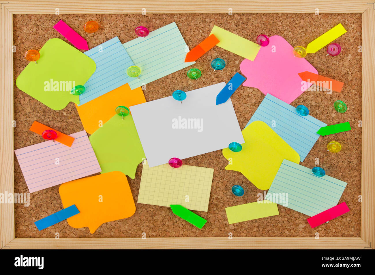 Background pinboard with notes and copy space Stock Photo Alamy