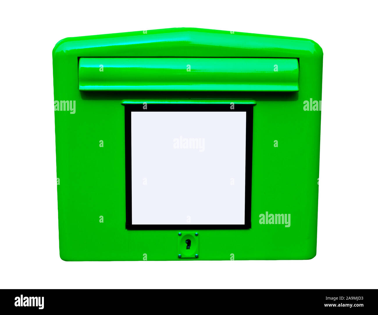 Green mailbox on white background Stock Photo Alamy