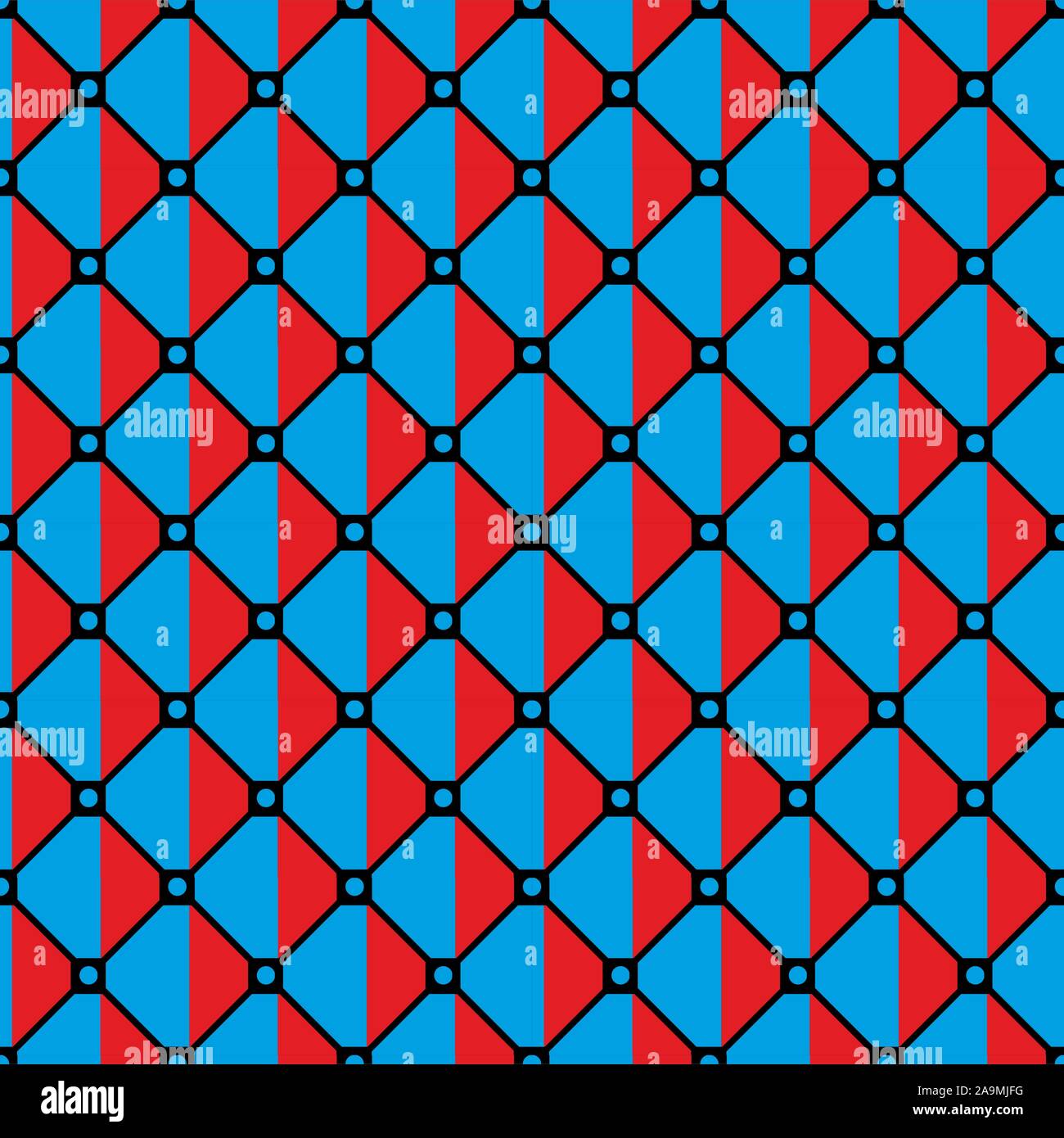 Geometric diagonal squares. Seamless mix shapes pattern, stripes. - Vector Stock Vector