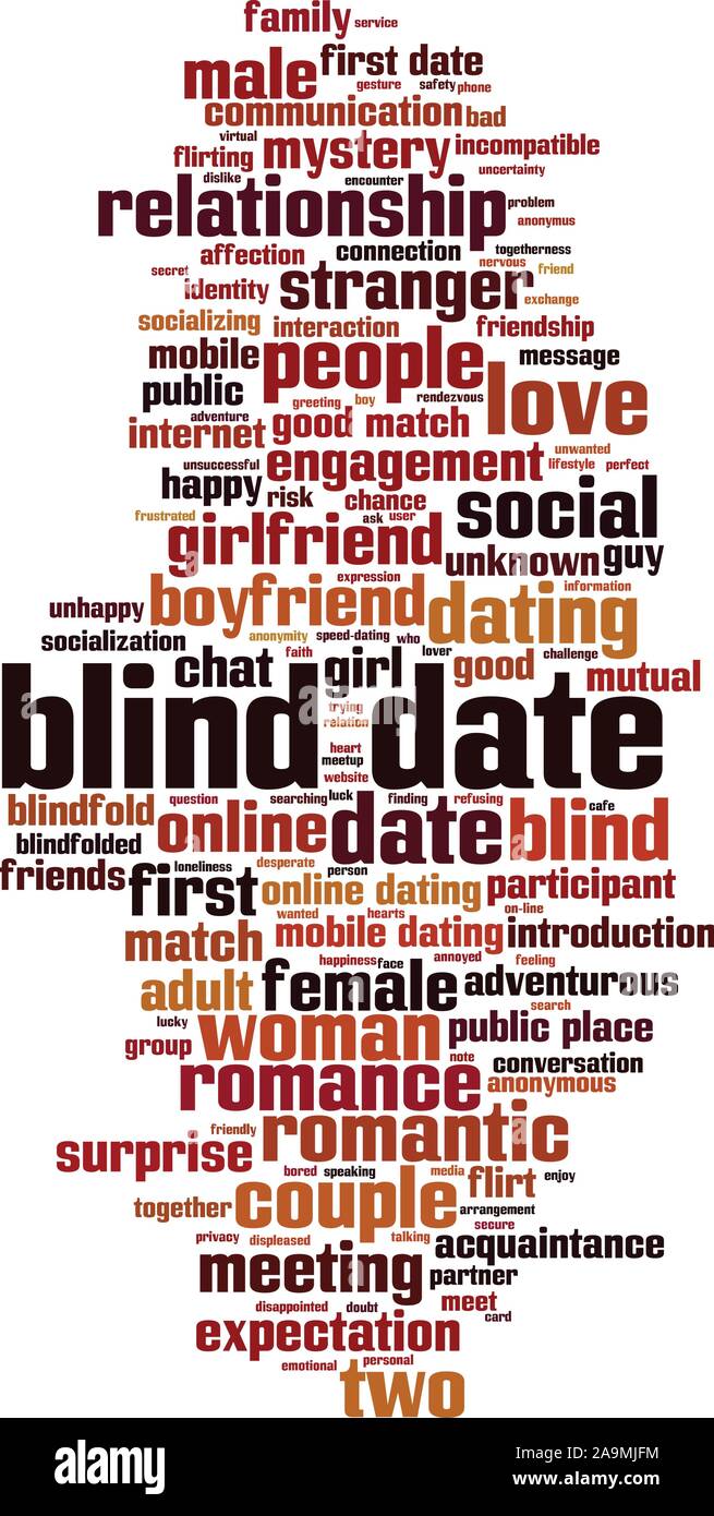 Blind date word cloud concept. Collage made of words about blind date. Vector illustration Stock