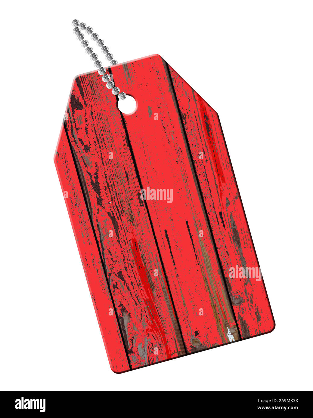 Red Copy Label Label wood red with copy space on white background Stock Photo - Alamy