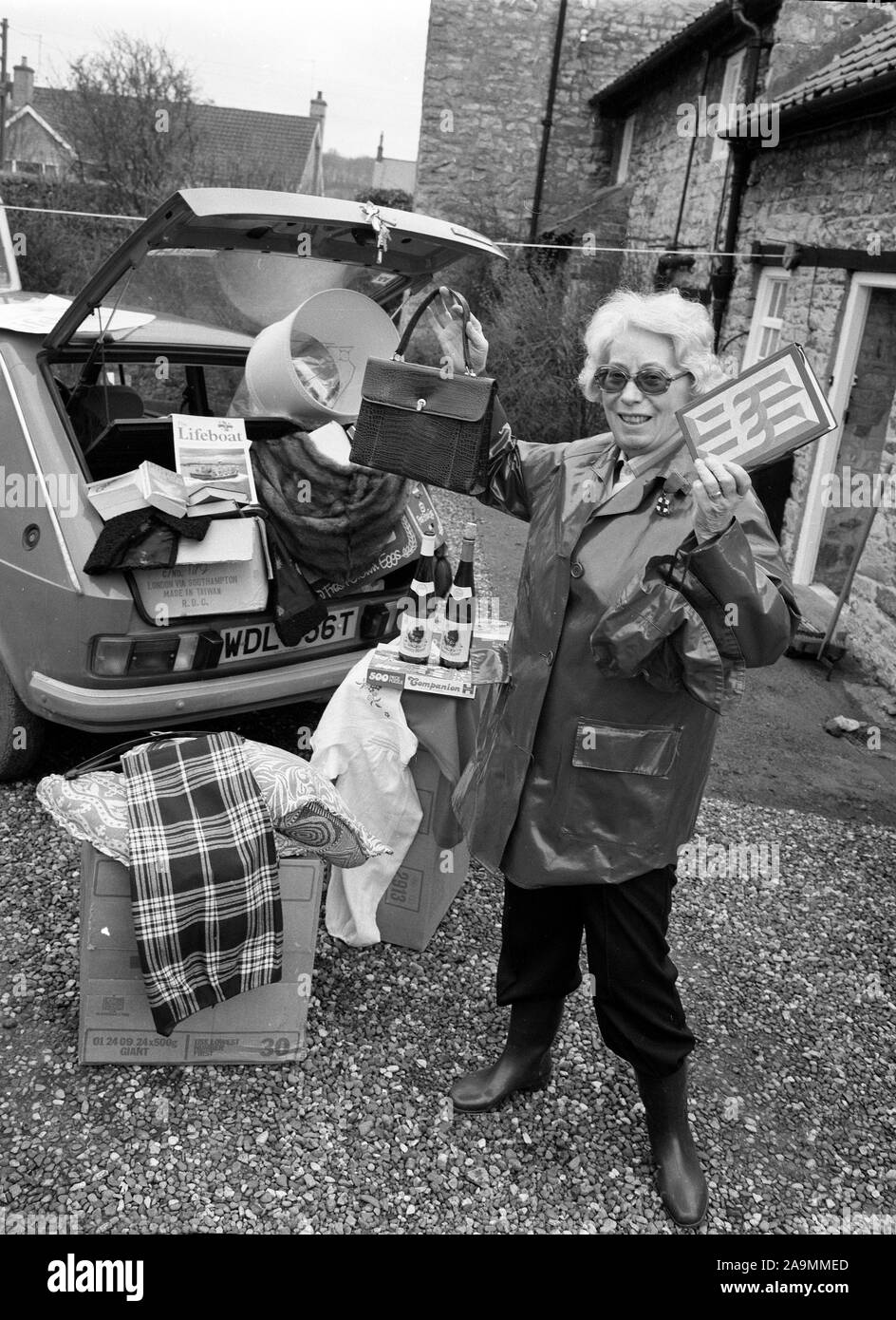 Car boot sale raising money for the RNLI Lifeboat charity Stock Photo