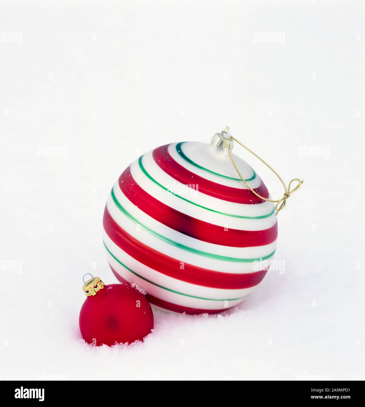Bright Shiny Red And Green Glass Christmas Ornaments Baubles