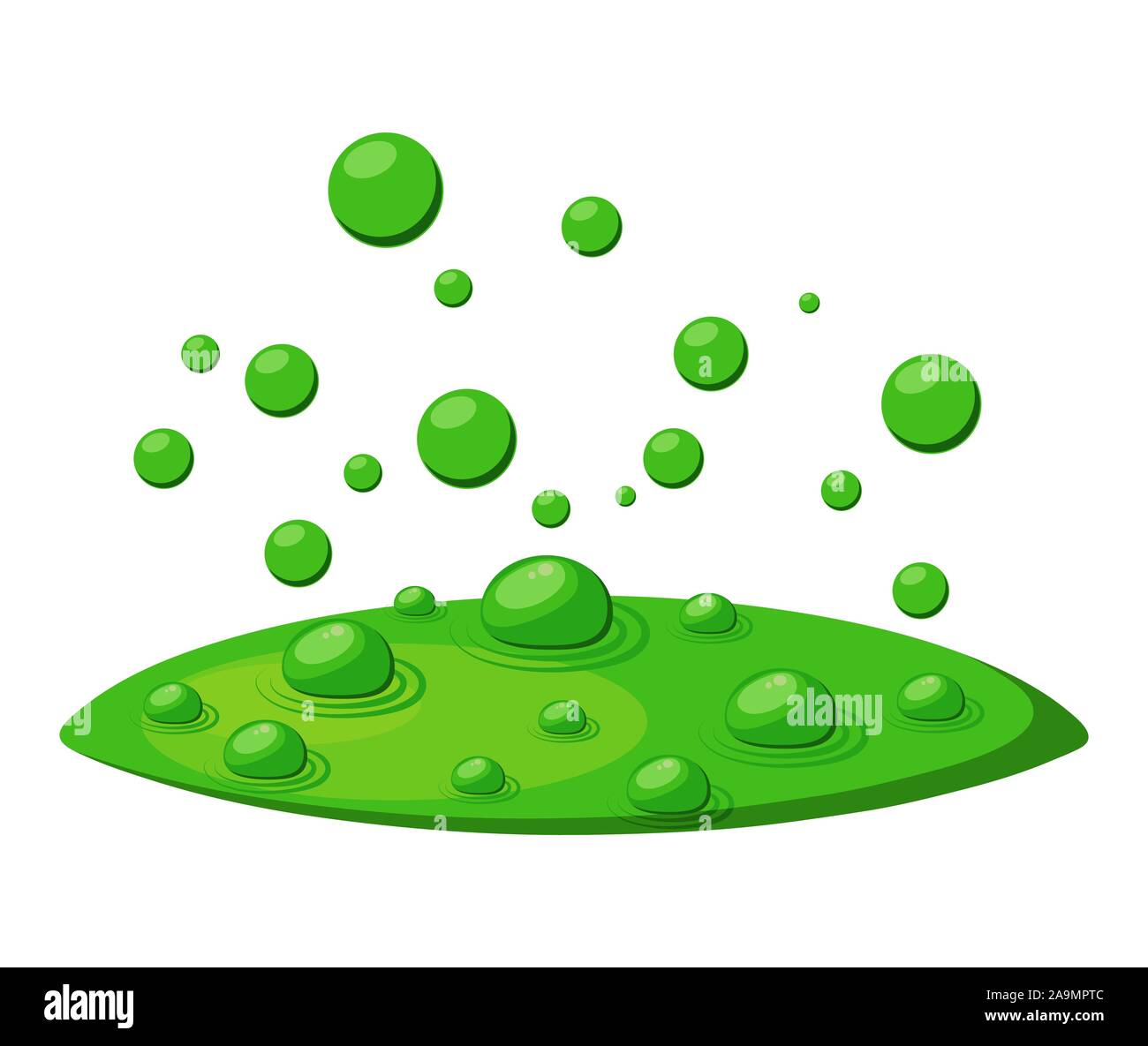 Poison toxic bubbles, green fumes, float vapor for witches brew