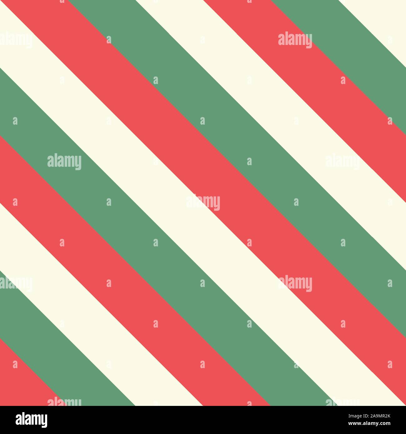 Retro Christmas backgrounds diagonal lines pattern, the 'red-white-green' pastel, mat color for Christmas cards and packages in the traditional colors Stock Vector