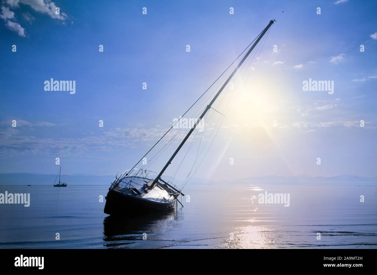 Sailboat Reflections On Beautiful Beach High Resolution Stock Photography And Images Alamy